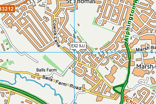 EX2 9JJ map - OS VectorMap District (Ordnance Survey)