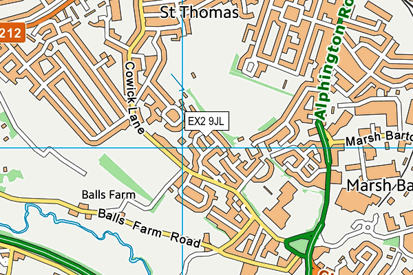 EX2 9JL map - OS VectorMap District (Ordnance Survey)