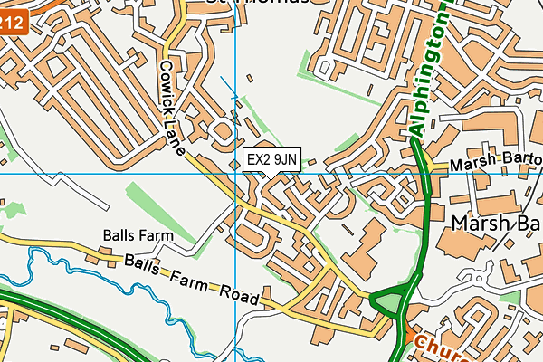 EX2 9JN map - OS VectorMap District (Ordnance Survey)