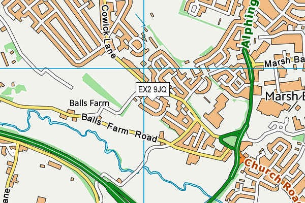 EX2 9JQ map - OS VectorMap District (Ordnance Survey)