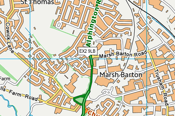 EX2 9LB map - OS VectorMap District (Ordnance Survey)