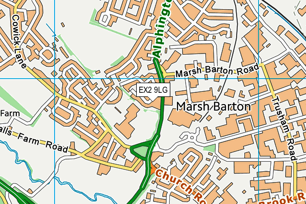 EX2 9LG map - OS VectorMap District (Ordnance Survey)