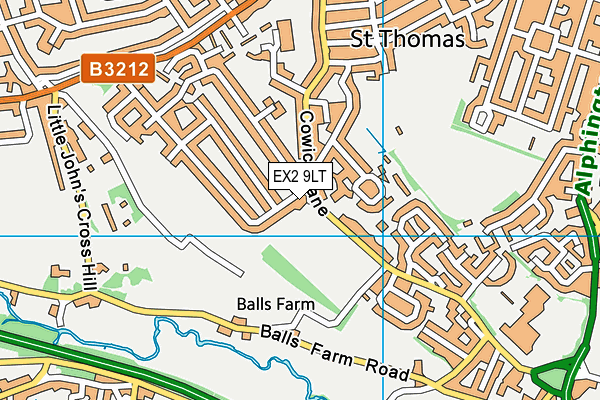 EX2 9LT map - OS VectorMap District (Ordnance Survey)