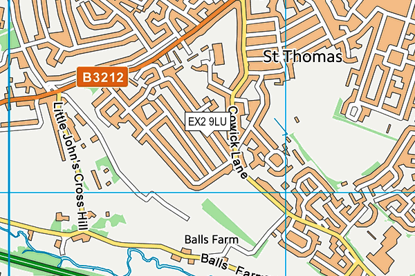 EX2 9LU map - OS VectorMap District (Ordnance Survey)