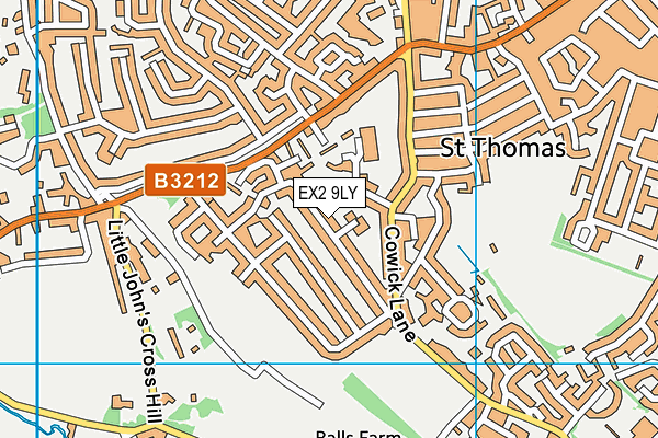 EX2 9LY map - OS VectorMap District (Ordnance Survey)