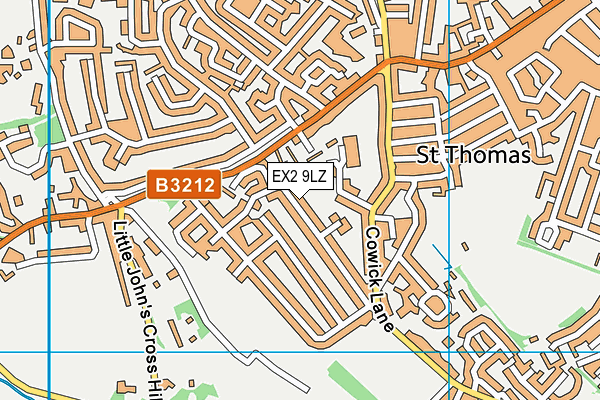 EX2 9LZ map - OS VectorMap District (Ordnance Survey)