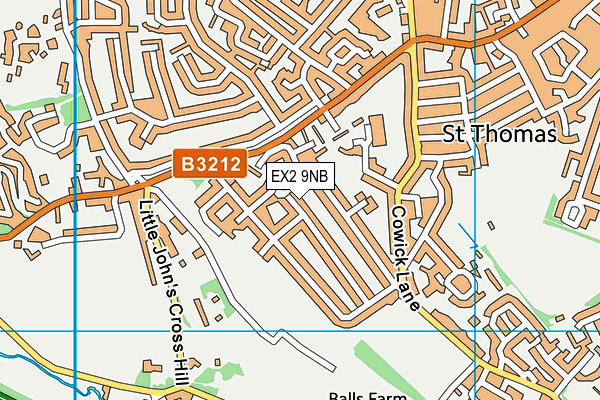 EX2 9NB map - OS VectorMap District (Ordnance Survey)