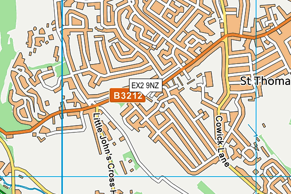 EX2 9NZ map - OS VectorMap District (Ordnance Survey)