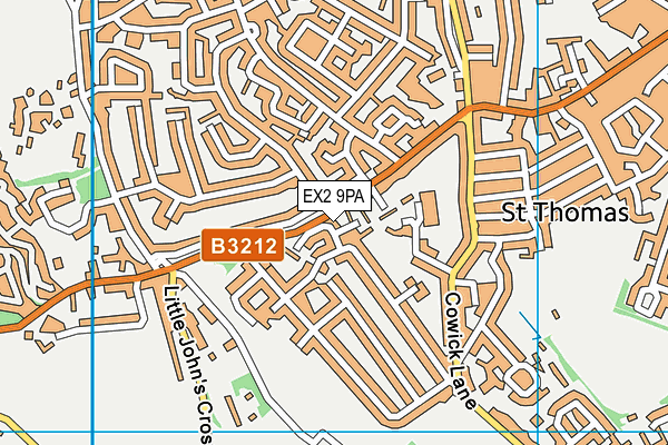 EX2 9PA map - OS VectorMap District (Ordnance Survey)