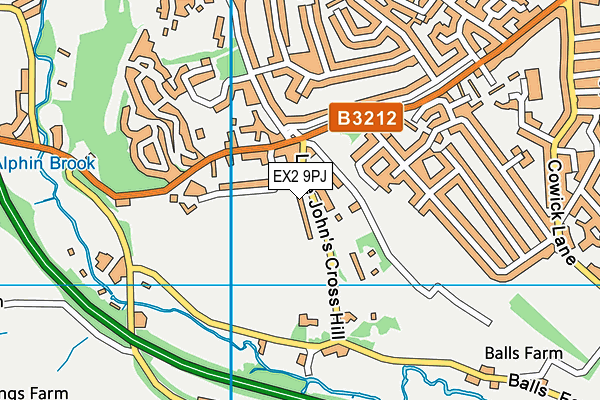 EX2 9PJ map - OS VectorMap District (Ordnance Survey)