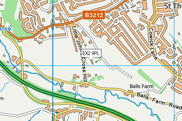 EX2 9PL map - OS VectorMap District (Ordnance Survey)