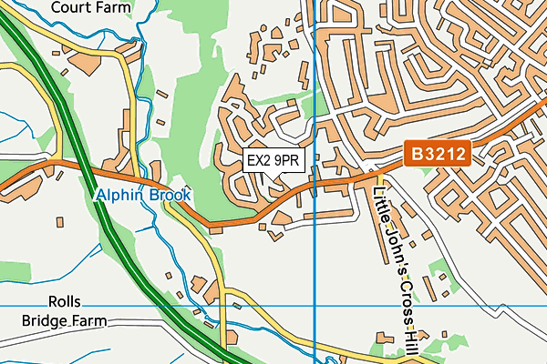 EX2 9PR map - OS VectorMap District (Ordnance Survey)
