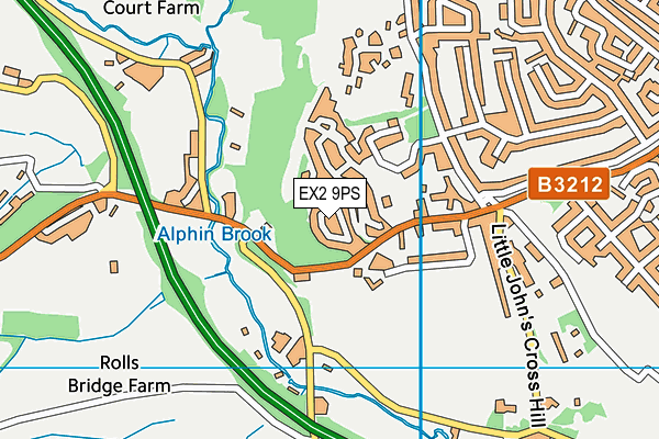 EX2 9PS map - OS VectorMap District (Ordnance Survey)