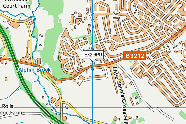EX2 9PU map - OS VectorMap District (Ordnance Survey)