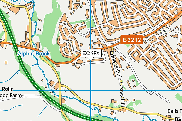 EX2 9PX map - OS VectorMap District (Ordnance Survey)