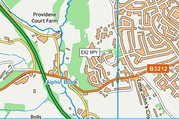 EX2 9PY map - OS VectorMap District (Ordnance Survey)