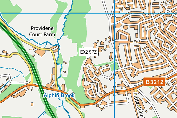 EX2 9PZ map - OS VectorMap District (Ordnance Survey)