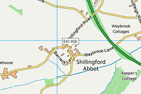 EX2 9QD map - OS VectorMap District (Ordnance Survey)