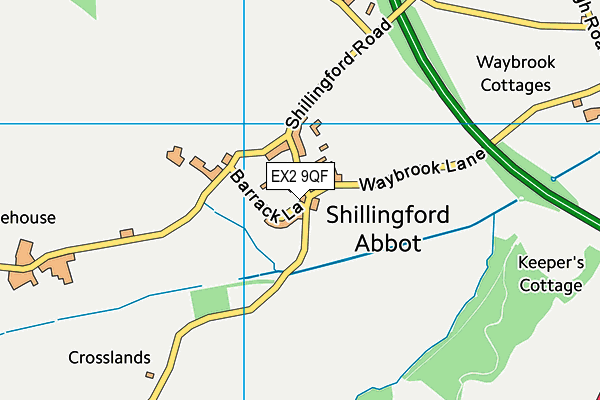 EX2 9QF map - OS VectorMap District (Ordnance Survey)