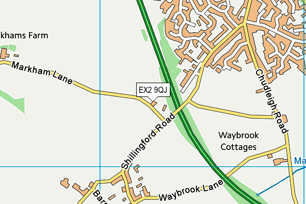 EX2 9QJ map - OS VectorMap District (Ordnance Survey)