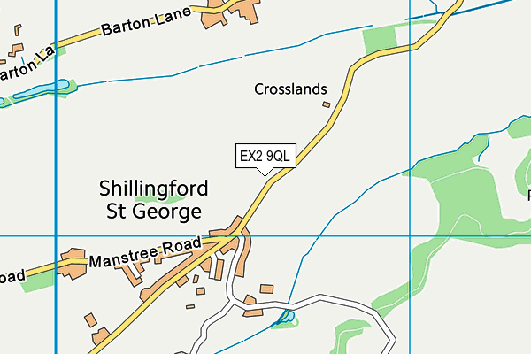 EX2 9QL map - OS VectorMap District (Ordnance Survey)