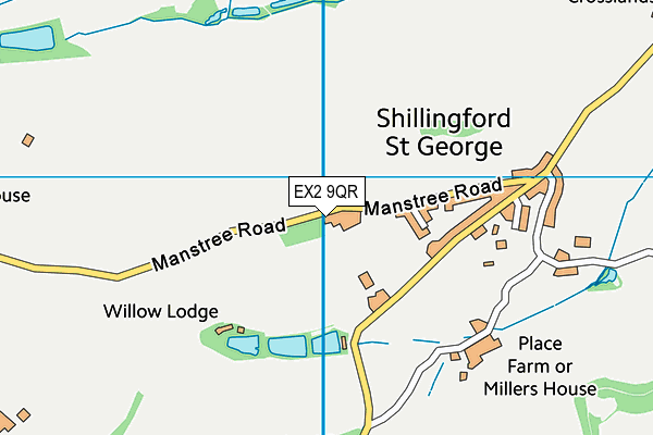 EX2 9QR map - OS VectorMap District (Ordnance Survey)