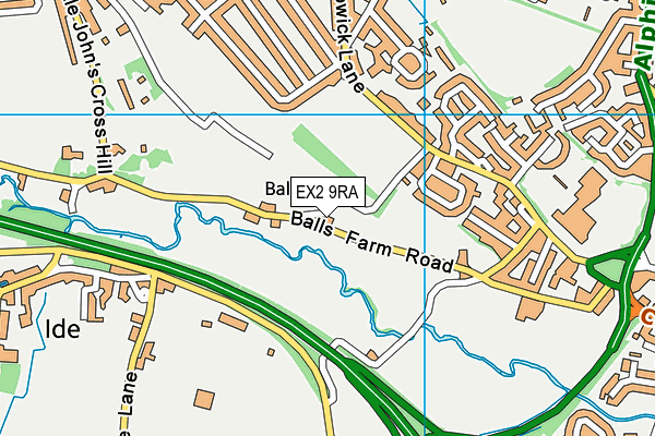 EX2 9RA map - OS VectorMap District (Ordnance Survey)