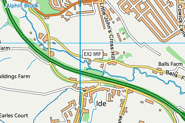 EX2 9RF map - OS VectorMap District (Ordnance Survey)