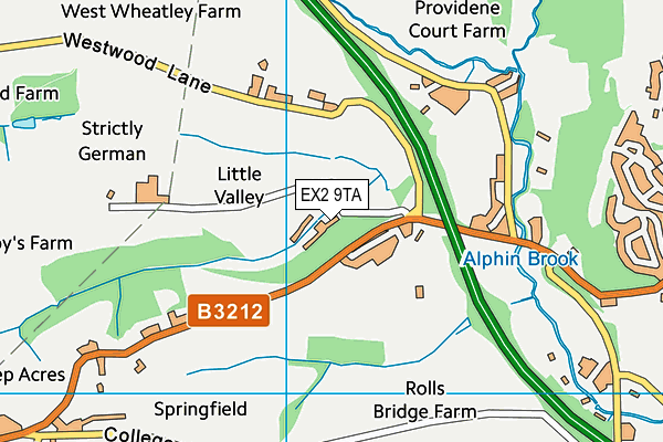 EX2 9TA map - OS VectorMap District (Ordnance Survey)