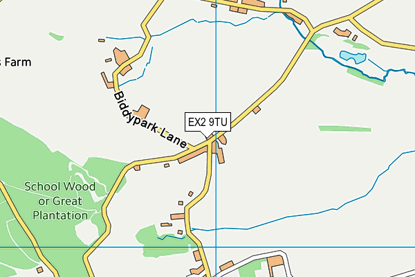 EX2 9TU map - OS VectorMap District (Ordnance Survey)