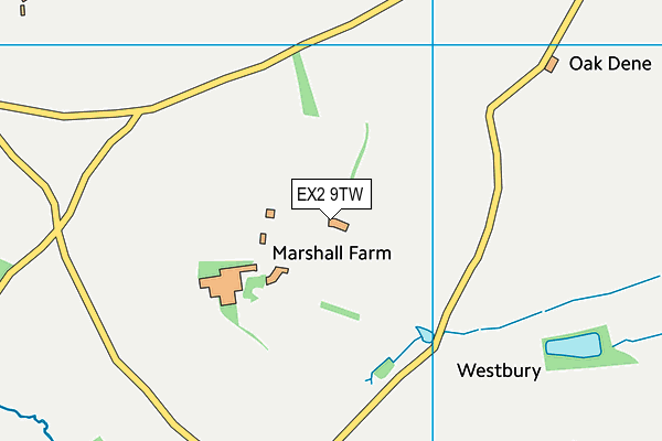 EX2 9TW map - OS VectorMap District (Ordnance Survey)