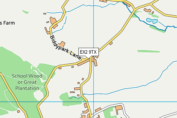 EX2 9TX map - OS VectorMap District (Ordnance Survey)