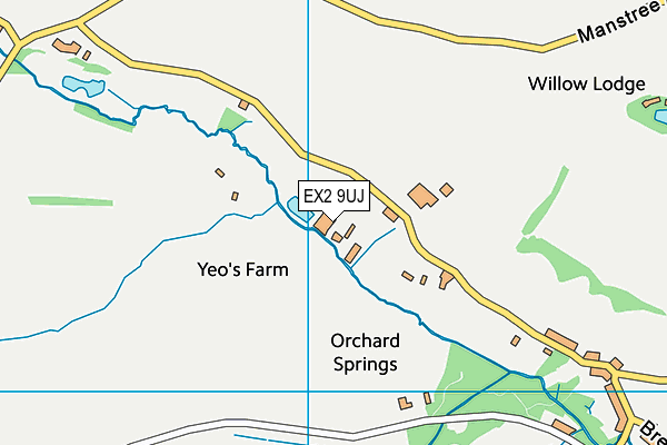 EX2 9UJ map - OS VectorMap District (Ordnance Survey)