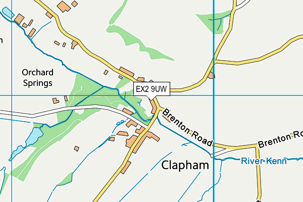 EX2 9UW map - OS VectorMap District (Ordnance Survey)