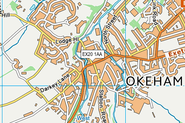 EX20 1AA map - OS VectorMap District (Ordnance Survey)