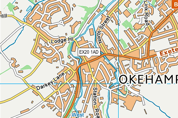 EX20 1AD map - OS VectorMap District (Ordnance Survey)