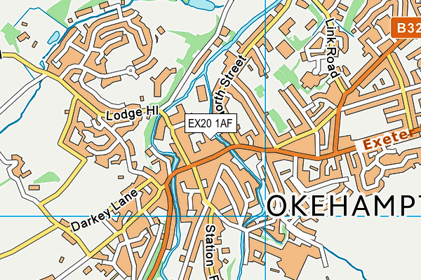 EX20 1AF map - OS VectorMap District (Ordnance Survey)