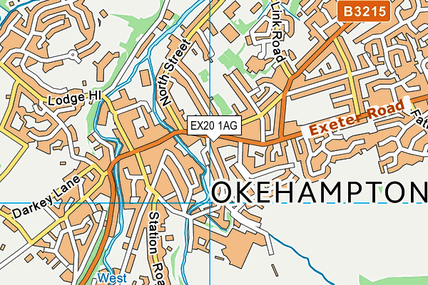 EX20 1AG map - OS VectorMap District (Ordnance Survey)