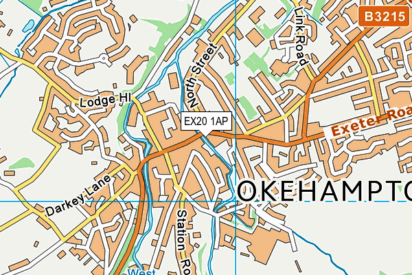 EX20 1AP map - OS VectorMap District (Ordnance Survey)