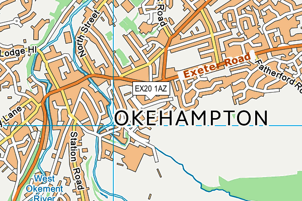 EX20 1AZ map - OS VectorMap District (Ordnance Survey)
