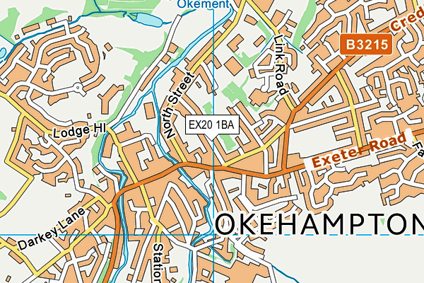 EX20 1BA map - OS VectorMap District (Ordnance Survey)