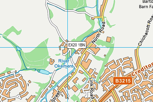 EX20 1BN map - OS VectorMap District (Ordnance Survey)