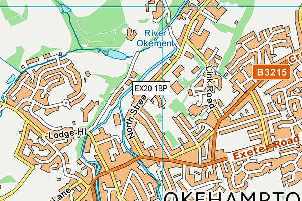 EX20 1BP map - OS VectorMap District (Ordnance Survey)