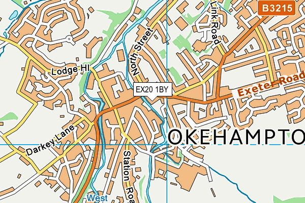 EX20 1BY map - OS VectorMap District (Ordnance Survey)