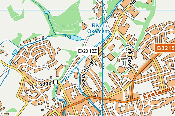 EX20 1BZ map - OS VectorMap District (Ordnance Survey)