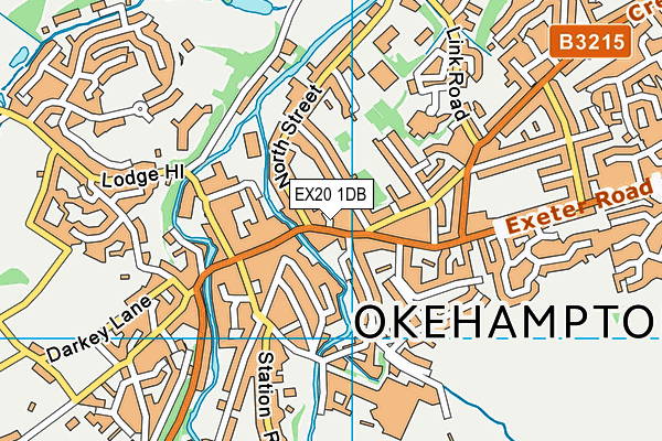 EX20 1DB map - OS VectorMap District (Ordnance Survey)
