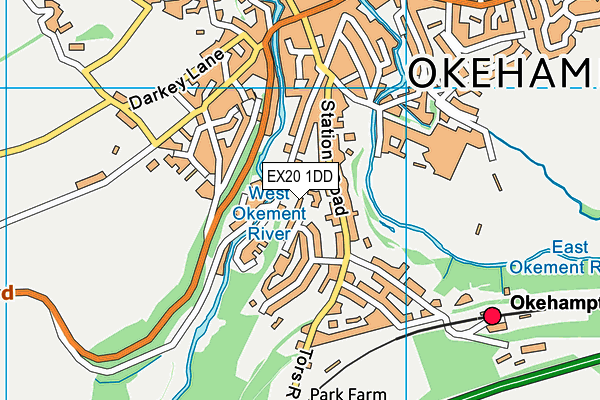 EX20 1DD map - OS VectorMap District (Ordnance Survey)