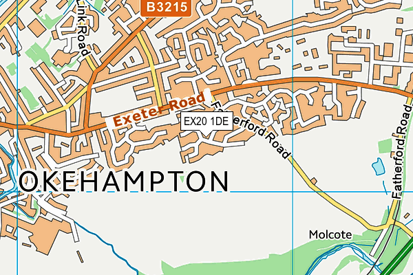 EX20 1DE map - OS VectorMap District (Ordnance Survey)