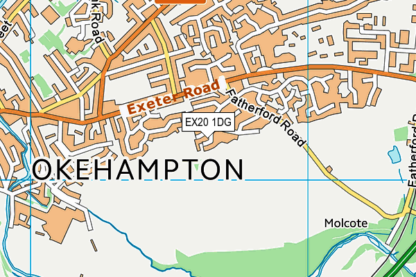 EX20 1DG map - OS VectorMap District (Ordnance Survey)