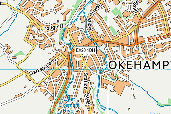 EX20 1DH map - OS VectorMap District (Ordnance Survey)